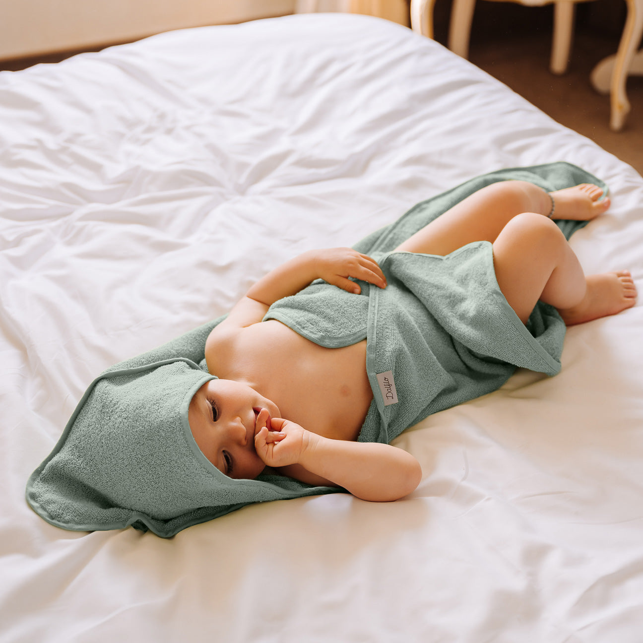 Asciugabimbo-Kids-Dalfilo-Taglia unica (0/2 anni)-Salvia-Cotone classico-Dalfilo IT