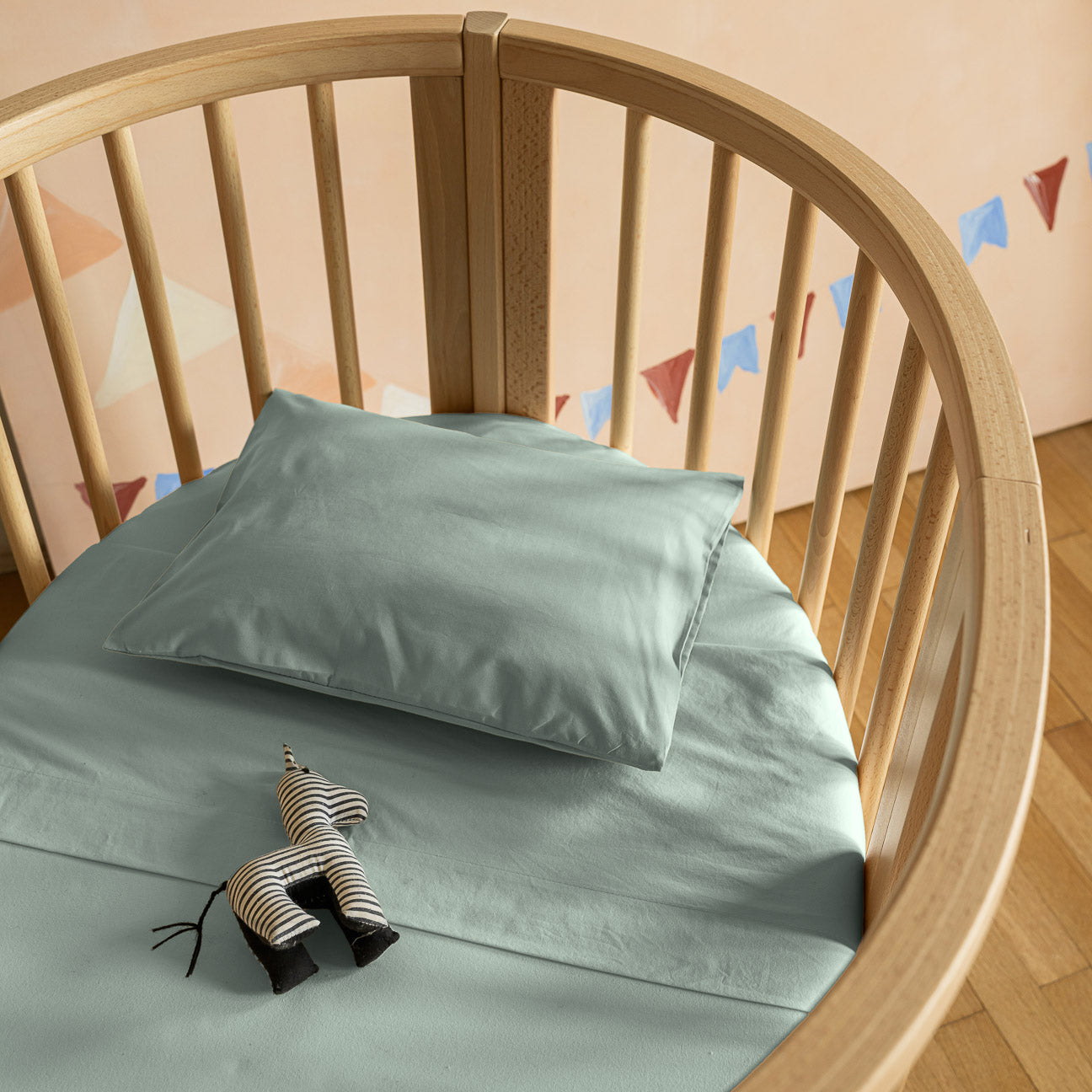 Completo lenzuola culla-Kids-Dalfilo-80x110 cm-Salvia-Percalle-Dalfilo IT