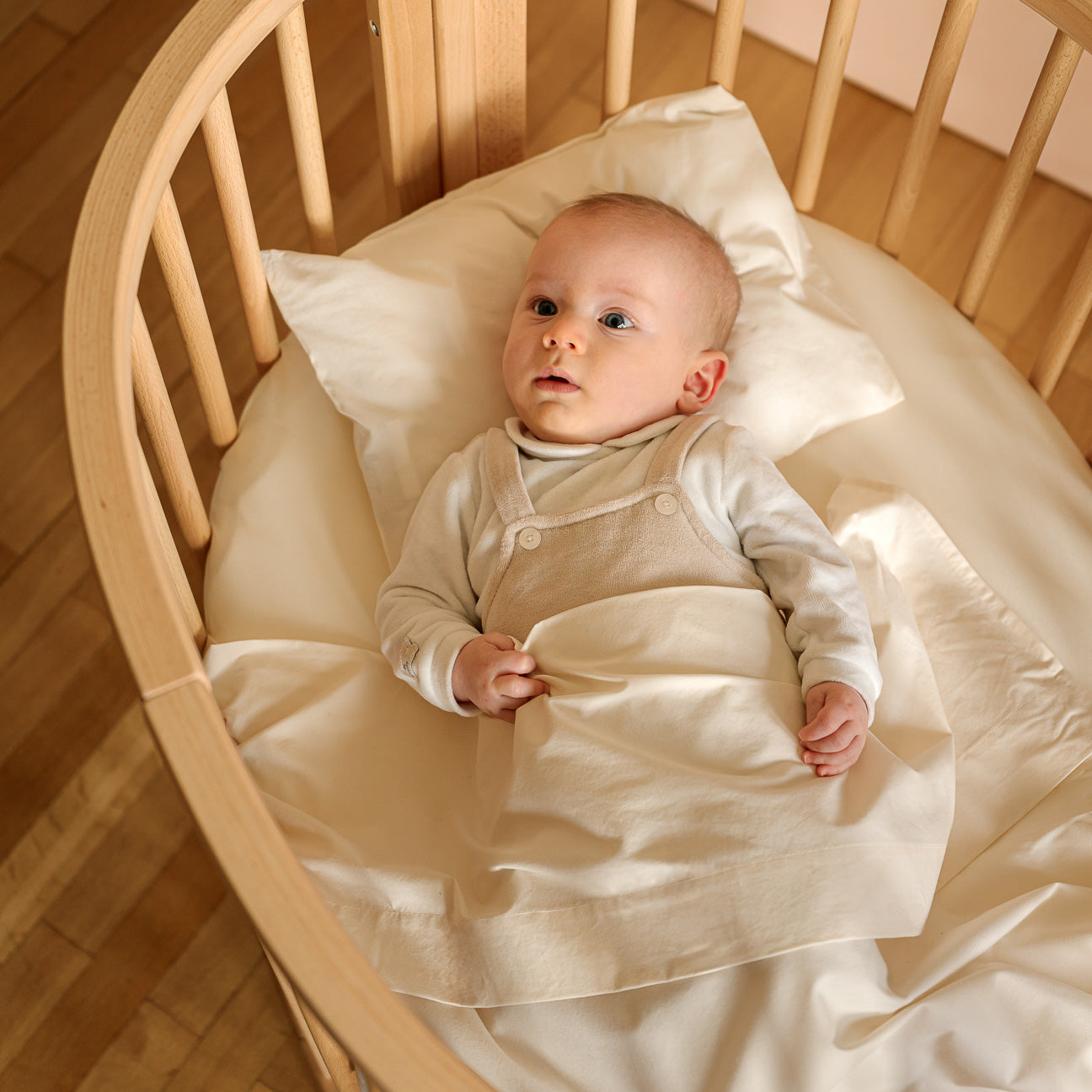 Completo lenzuola culla-Kids-Dalfilo-80x110 cm-Crema-Percalle-Dalfilo IT