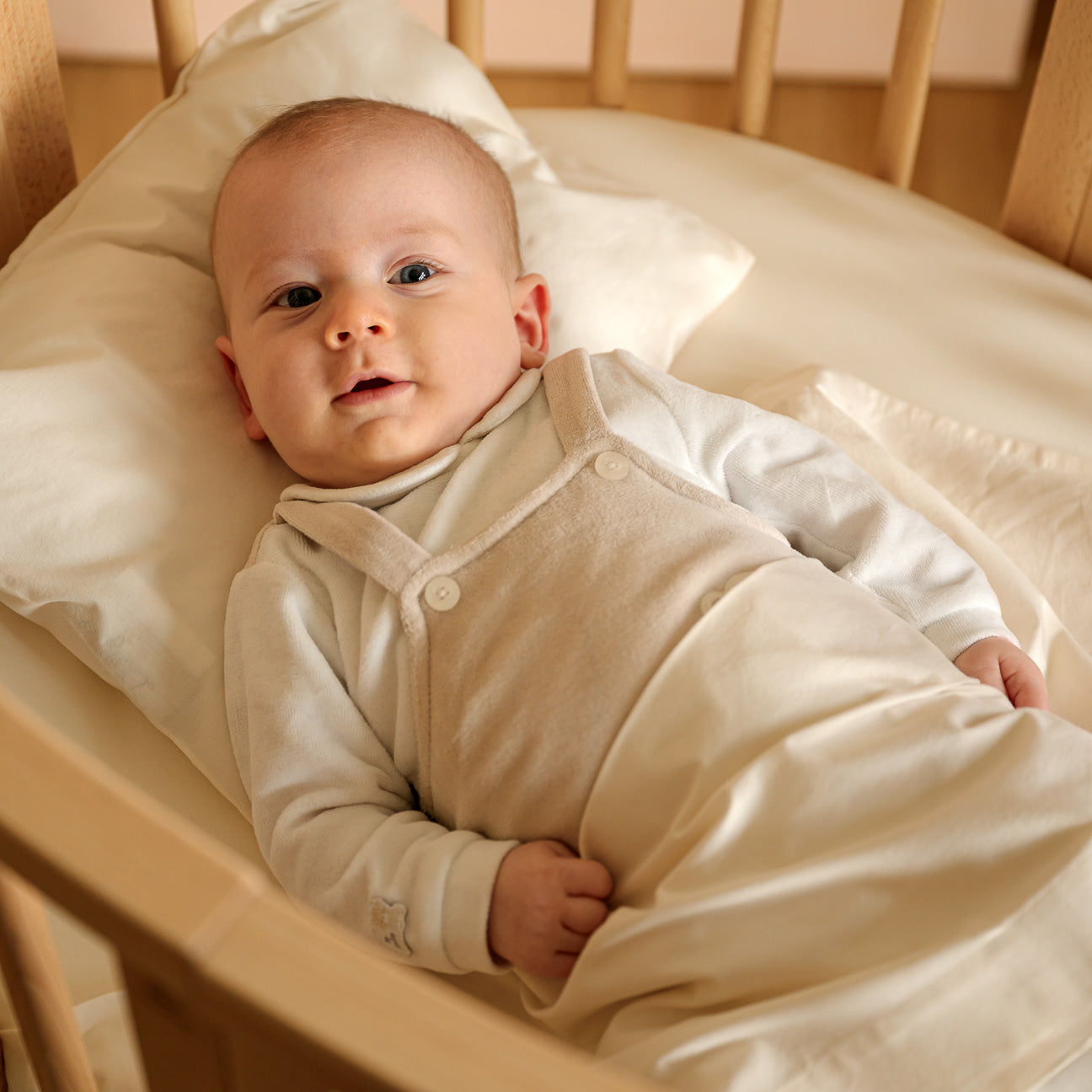 Completo lenzuola culla-Kids-Dalfilo-80x110 cm-Crema-Percalle-Dalfilo IT