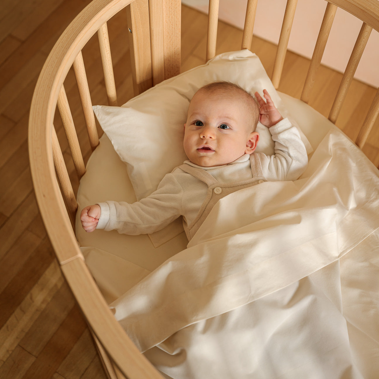 Completo lenzuola culla-Kids-Dalfilo-80x110 cm-Crema-Percalle-Dalfilo IT
