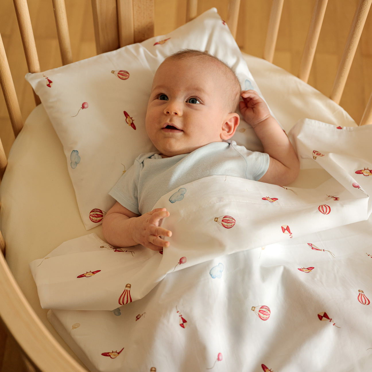 Completo lenzuola culla-Kids-Dalfilo-80x110 cm-Tra le nuvole-Percalle-Dalfilo IT