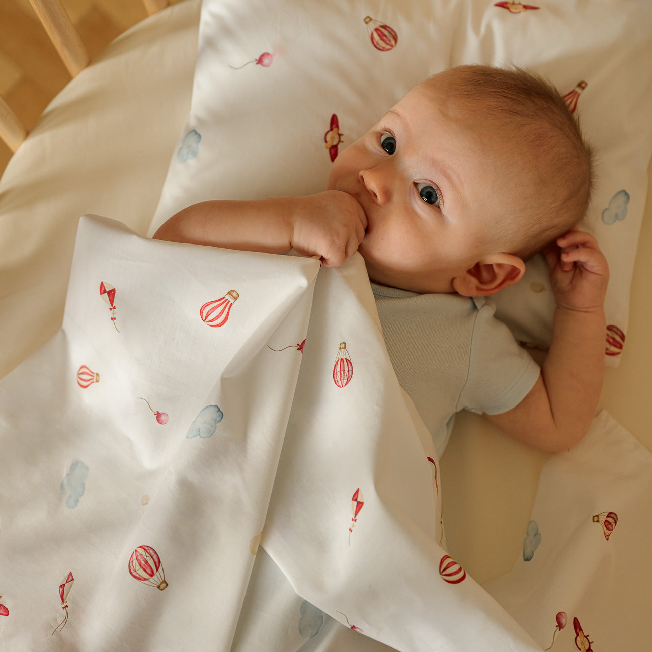 Completo lenzuola culla-Kids-Dalfilo-80x110 cm-Tra le nuvole-Percalle-Dalfilo IT