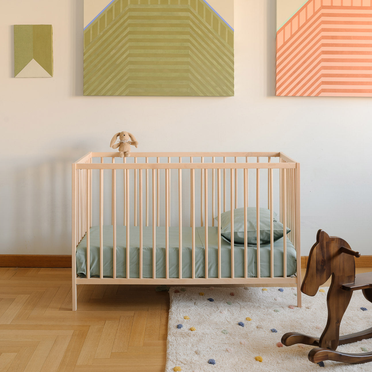 Completo lenzuola lettino-Kids-Dalfilo-60x130 cm-Salvia-Percalle-Dalfilo IT