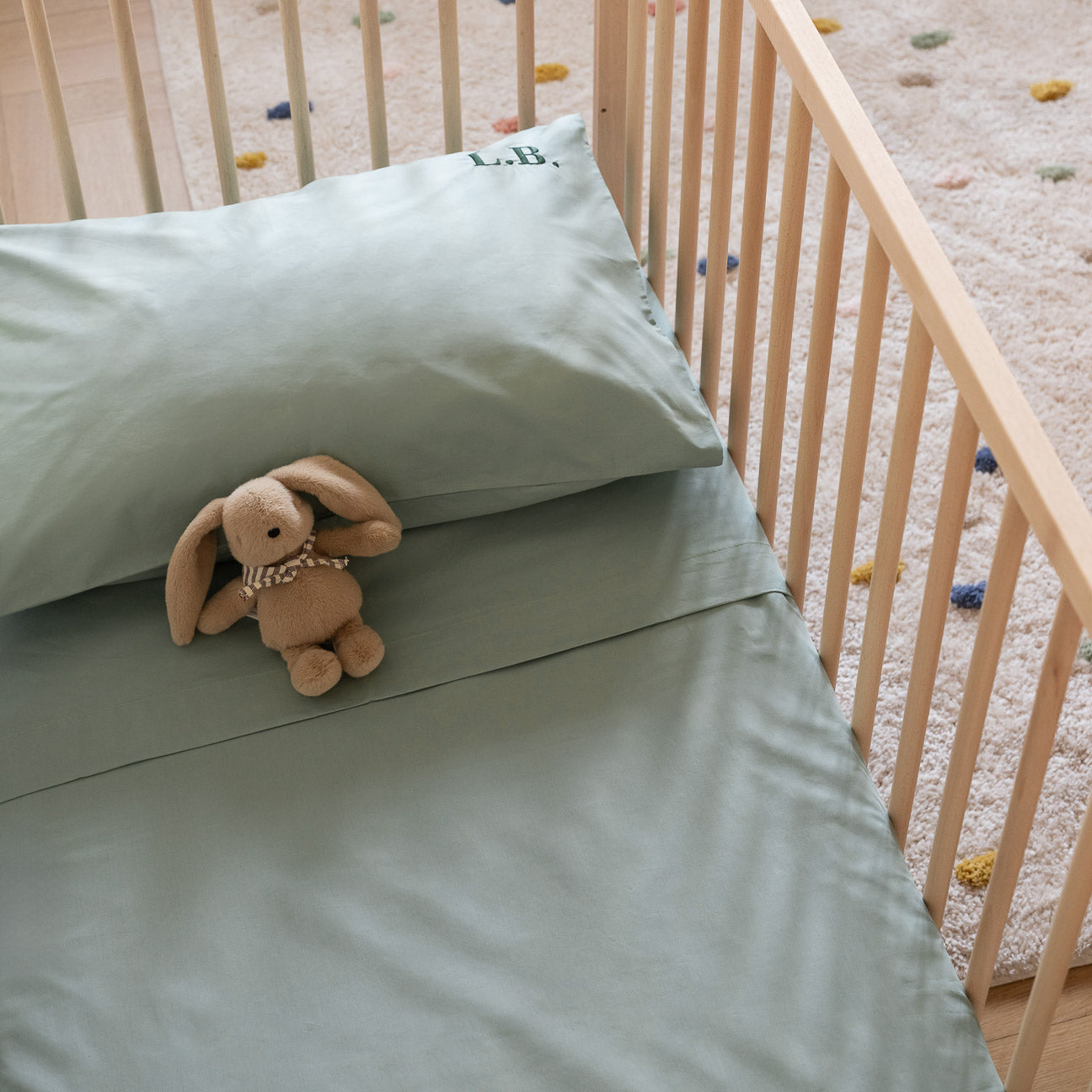 Completo lenzuola lettino-Kids-Dalfilo-60x130 cm-Salvia-Percalle-Dalfilo IT