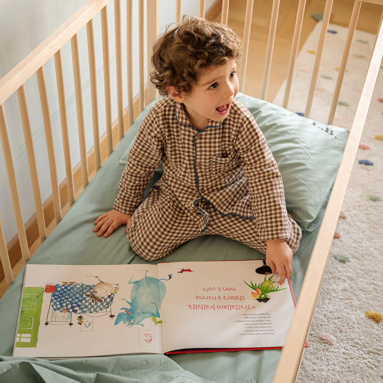 Completo lenzuola lettino-Kids-Dalfilo-60x130 cm-Salvia-Percalle-Dalfilo IT