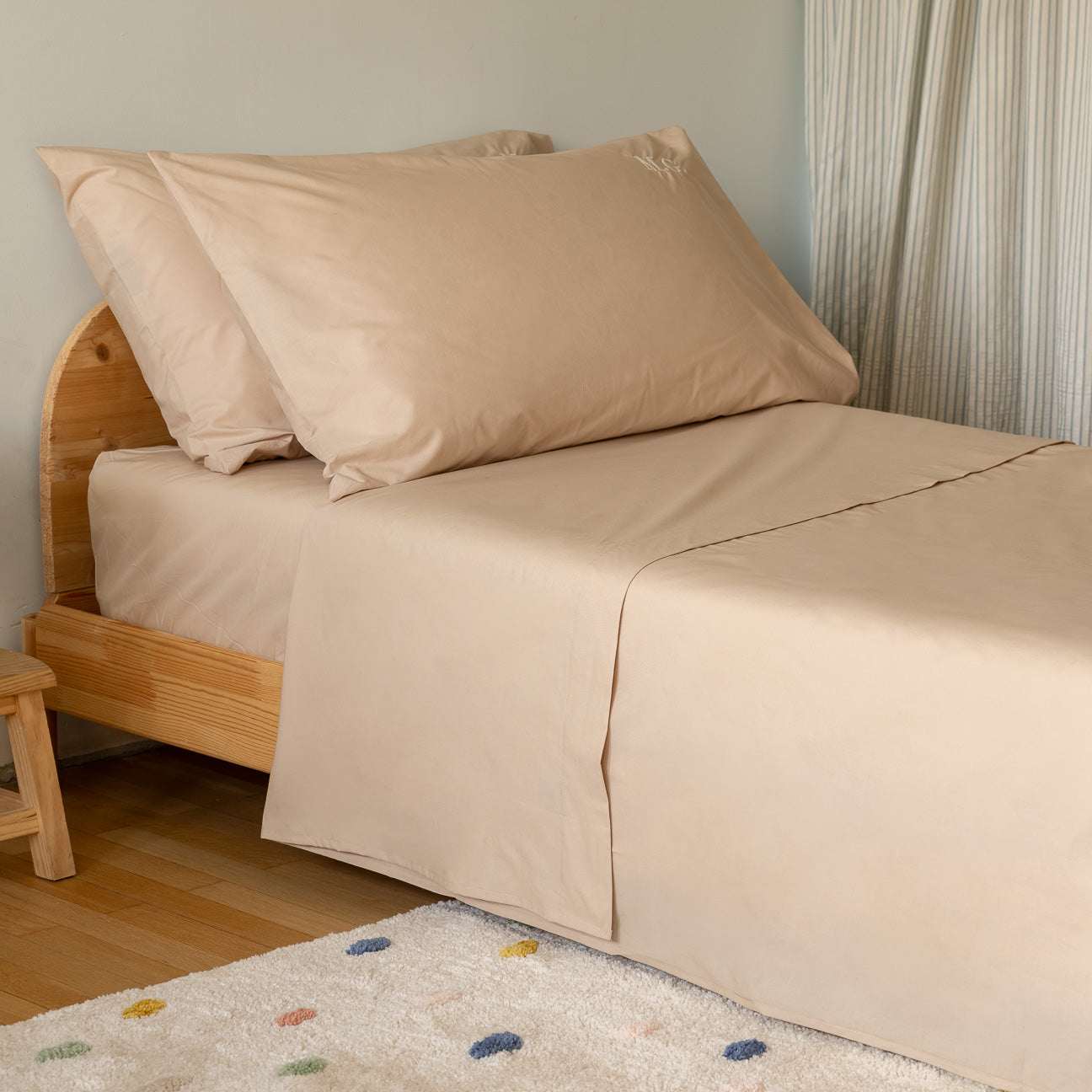 Completo lenzuola bimbi-bedding-sets-Dalfilo-1 PIAZZA (80x190 cm)-Marrone Caffelatte-Percalle-Dalfilo IT
