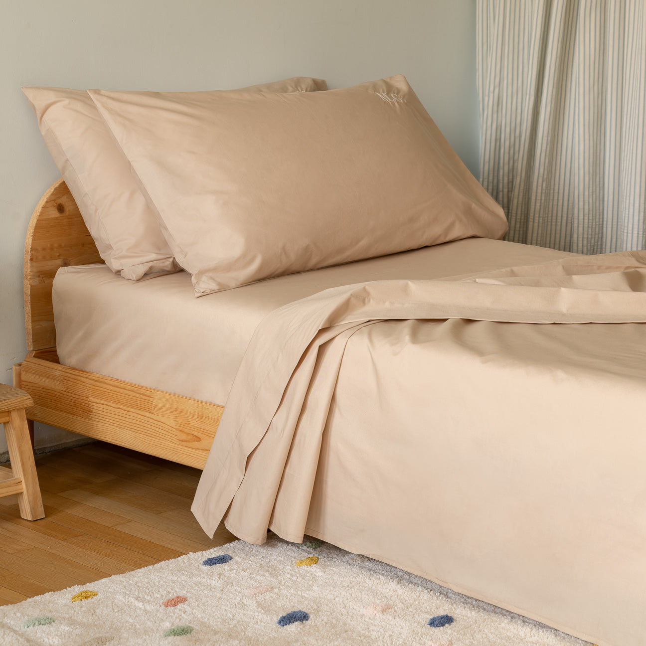 Completo lenzuola bimbi-bedding-sets-Dalfilo-1 PIAZZA (80x190 cm)-Marrone Caffelatte-Percalle-Dalfilo IT