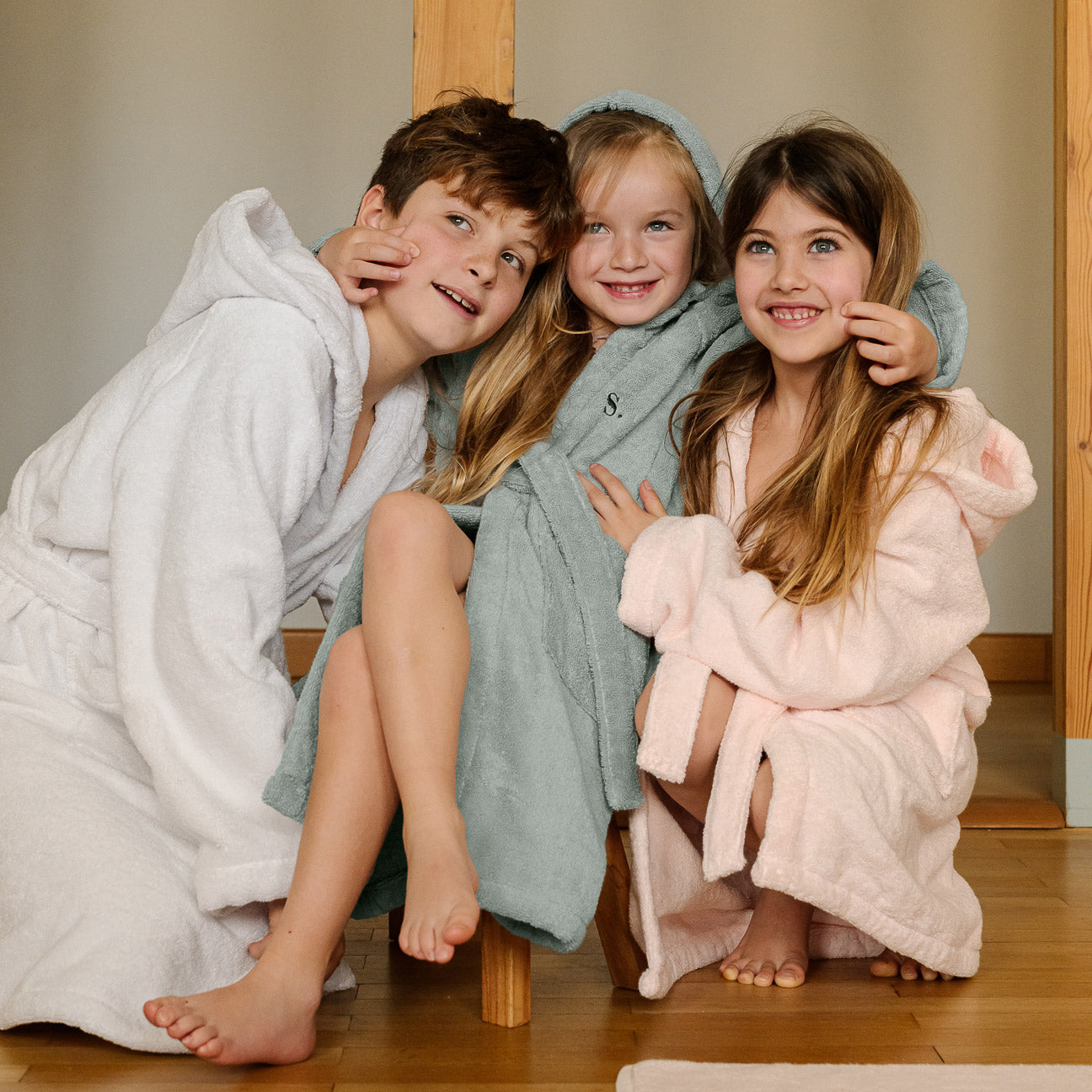 Accappatoio bimbi con cappuccio-Bath-Dalfilo-4-6 anni-Salvia-Cotone classico-Dalfilo IT