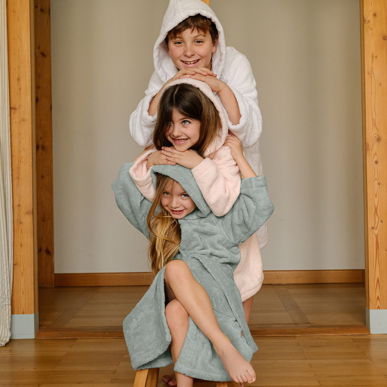 Accappatoio bimbi con cappuccio-Bath-Dalfilo-4-6 anni-Salvia-Cotone classico-Dalfilo IT