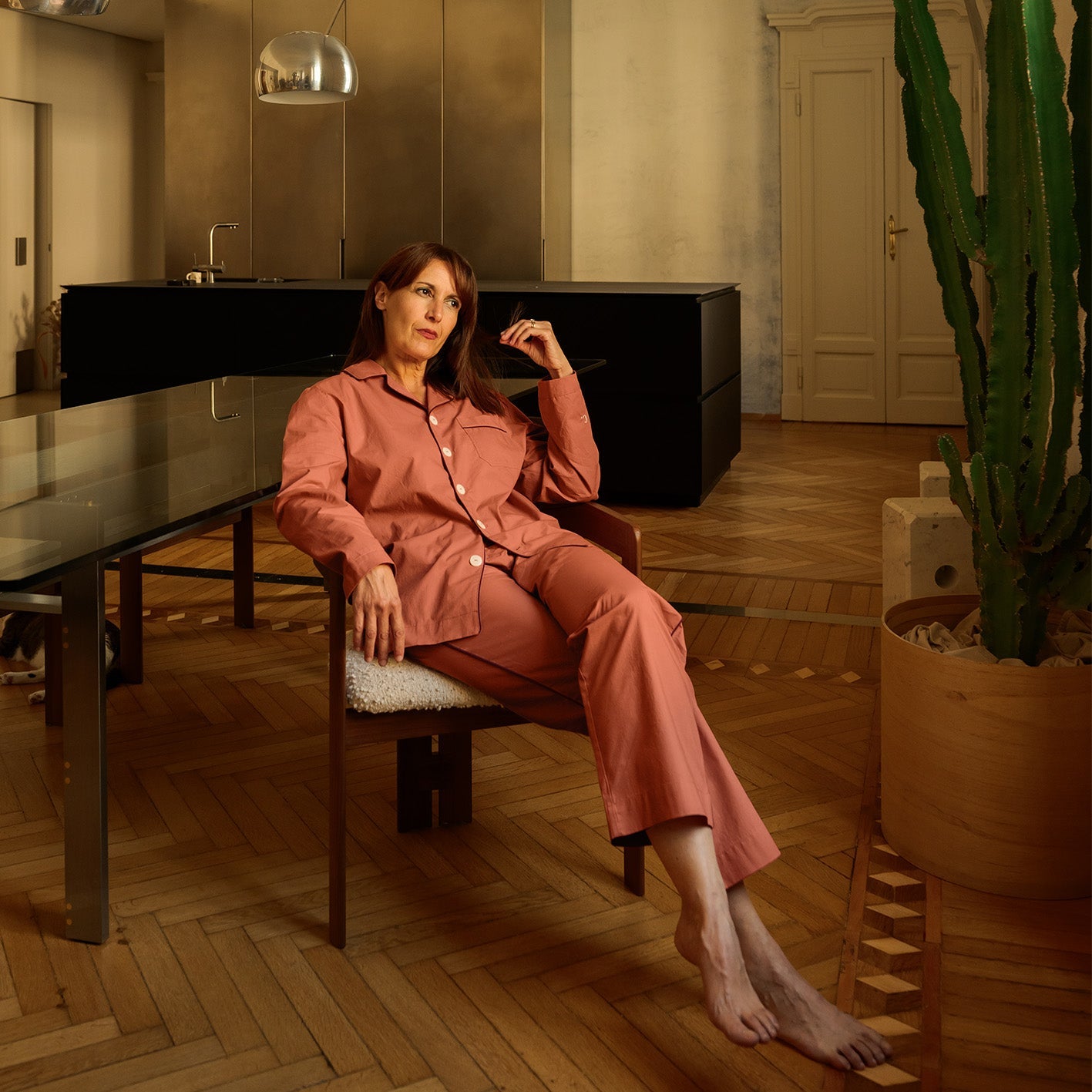 Pigiama in percalle lavato-Pajamas-Dalfilo-XS-Blush-Percalle lavato-Dalfilo IT