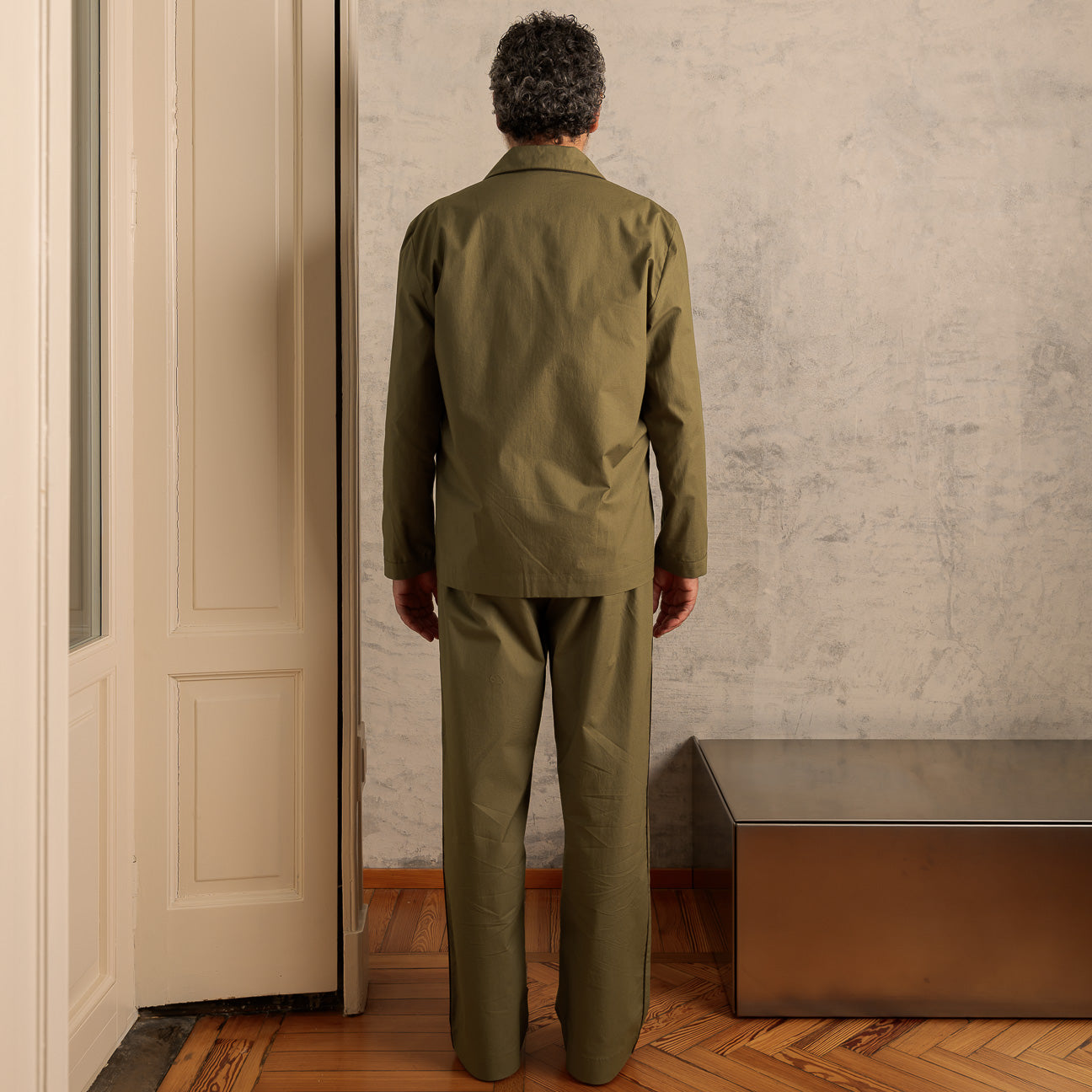 Pigiama in percalle lavato-Pajamas-Dalfilo-XS-Militare-Percalle lavato-Dalfilo IT