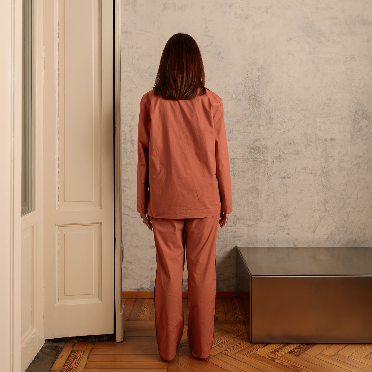 Pigiama in percalle lavato-Pajamas-Dalfilo-XS-Blush-Percalle lavato-Dalfilo IT