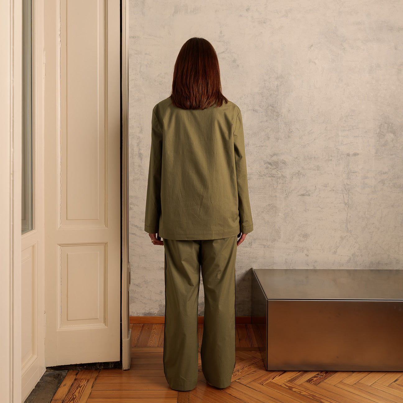 Pigiama in percalle lavato-Pajamas-Dalfilo-XS-Militare-Percalle lavato-Dalfilo IT