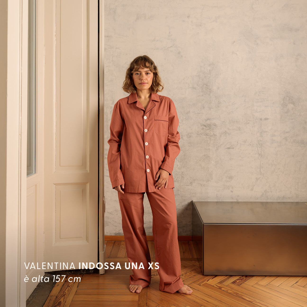 Pigiama in percalle lavato-Pajamas-Dalfilo-XS-Blush-Percalle lavato-Dalfilo IT