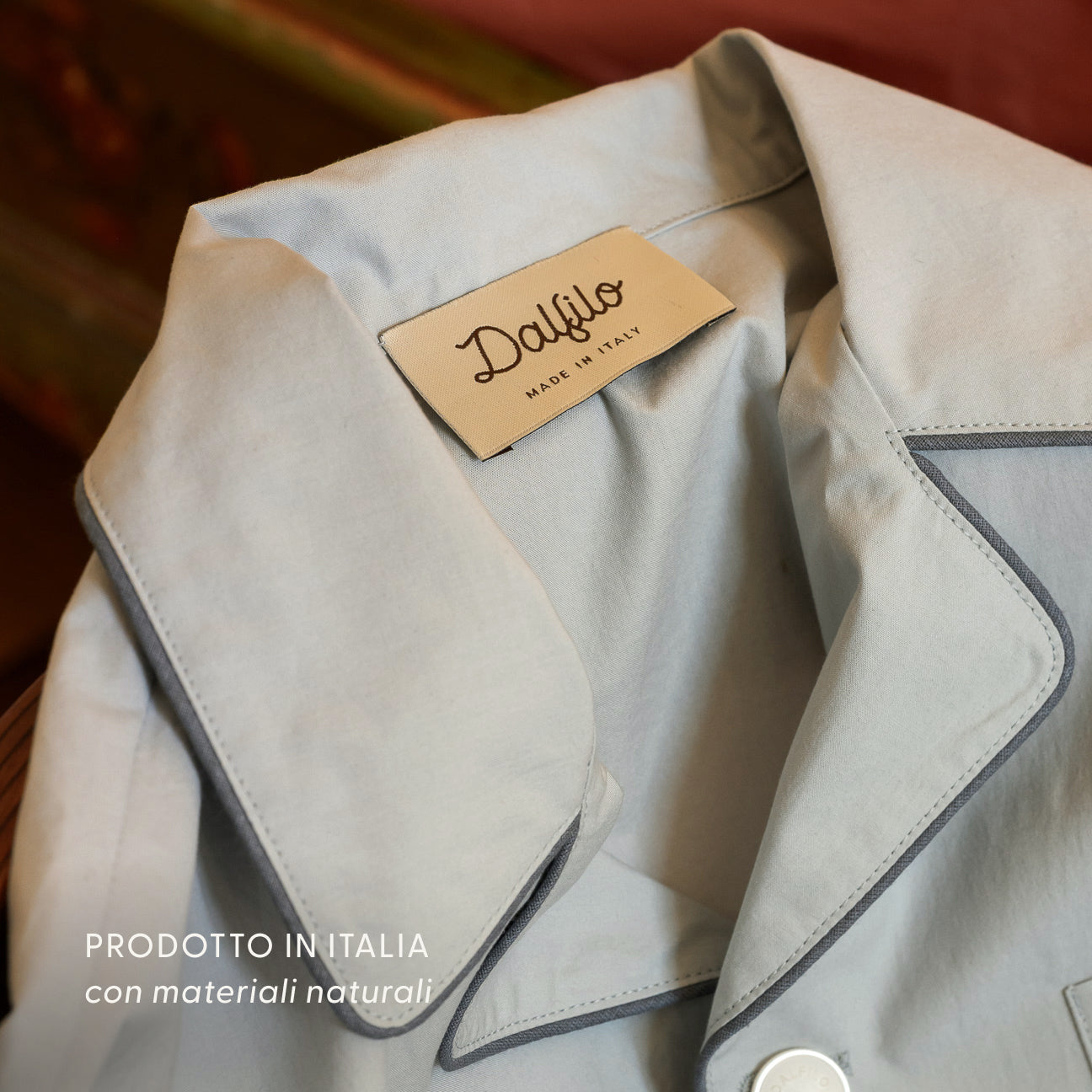 Pigiama in percalle lavato-Pajamas-Dalfilo-XS-Grigio perla-Percalle lavato-Dalfilo IT