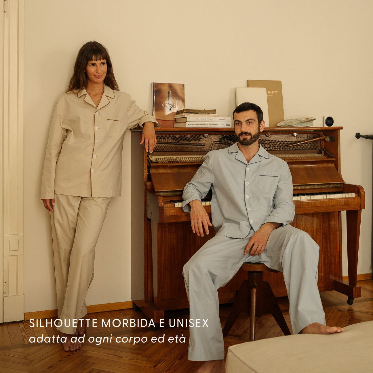 Pigiama in percalle lavato-Pajamas-Dalfilo-XS-Grigio perla-Percalle lavato-Dalfilo IT