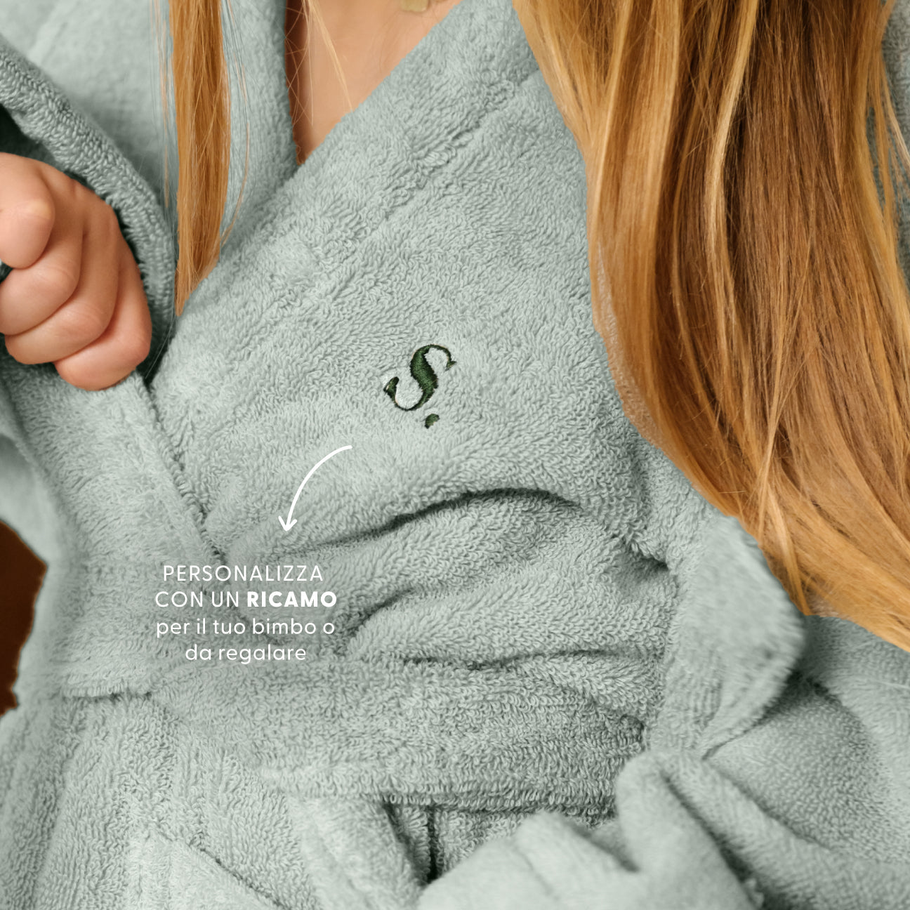 Accappatoio bimbi con cappuccio-Bath-Dalfilo-4-6 anni-Salvia-Cotone classico-Dalfilo IT