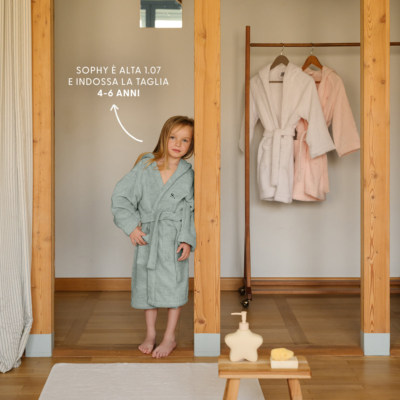 Accappatoio bimbi con cappuccio-Bath-Dalfilo-4-6 anni-Salvia-Cotone classico-Dalfilo IT