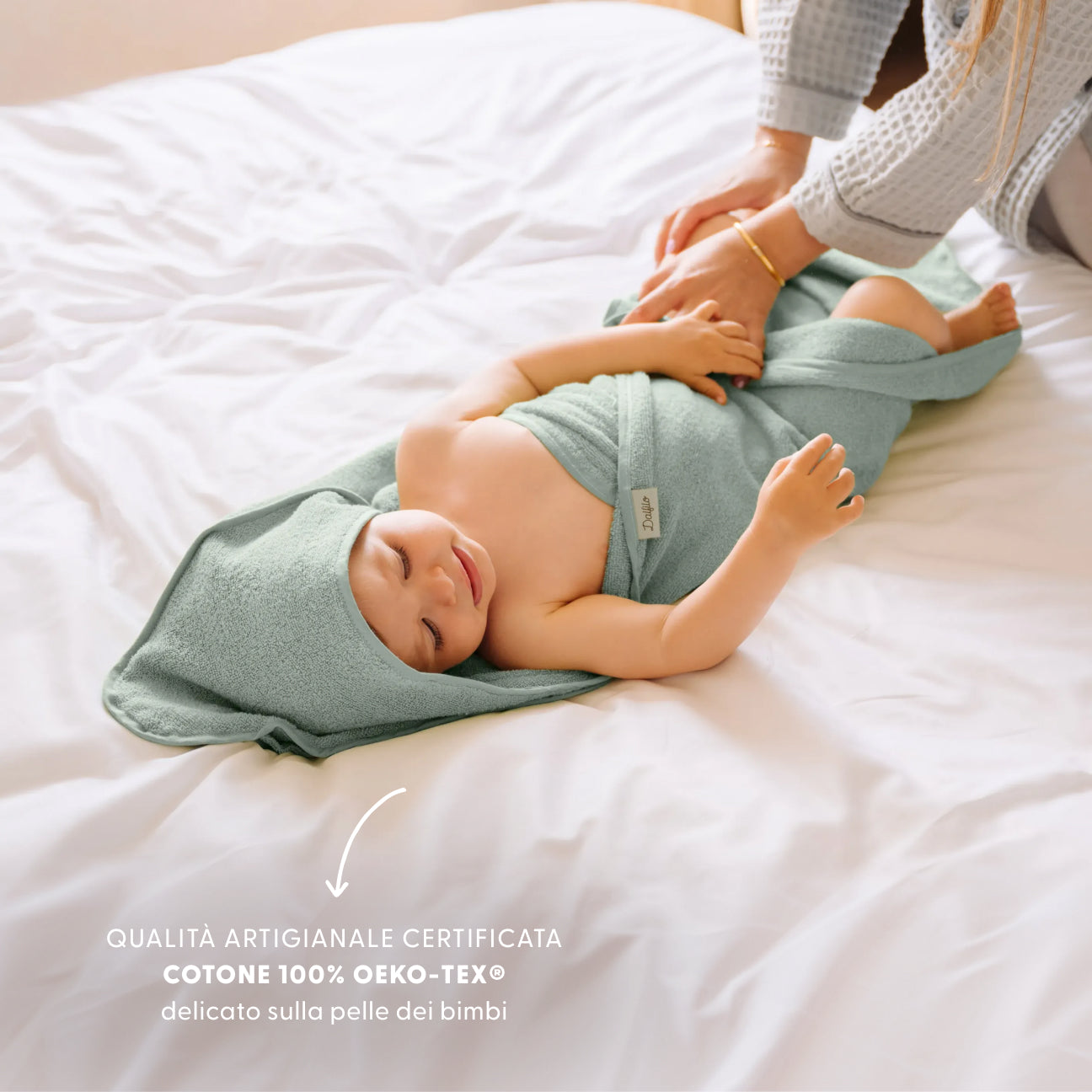 Asciugabimbo-Kids-Dalfilo-Taglia unica (0/2 anni)-Salvia-Cotone classico-Dalfilo IT