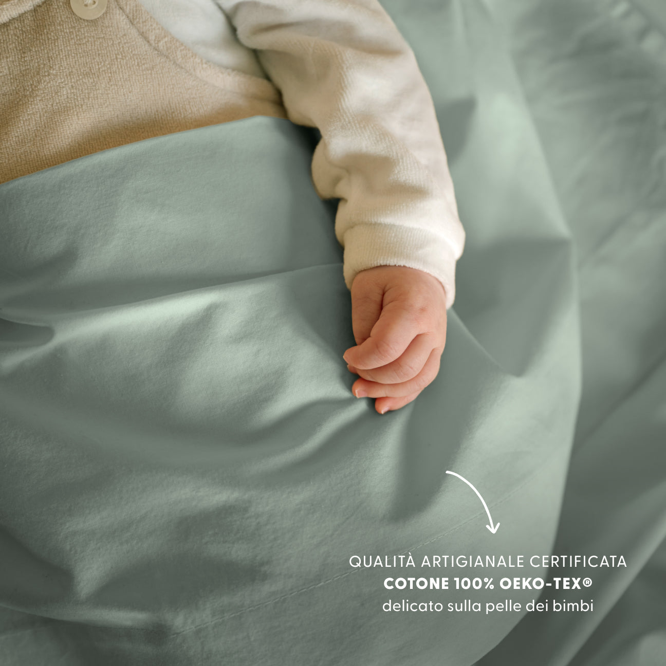 Completo lenzuola culla-Kids-Dalfilo-80x110 cm-Salvia-Percalle-Dalfilo IT