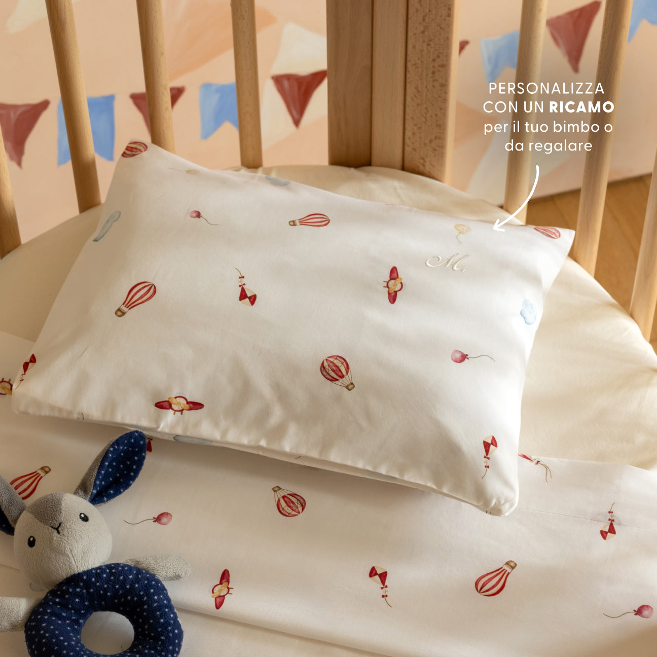 Completo lenzuola culla-Kids-Dalfilo-80x110 cm-Tra le nuvole-Percalle-Dalfilo IT