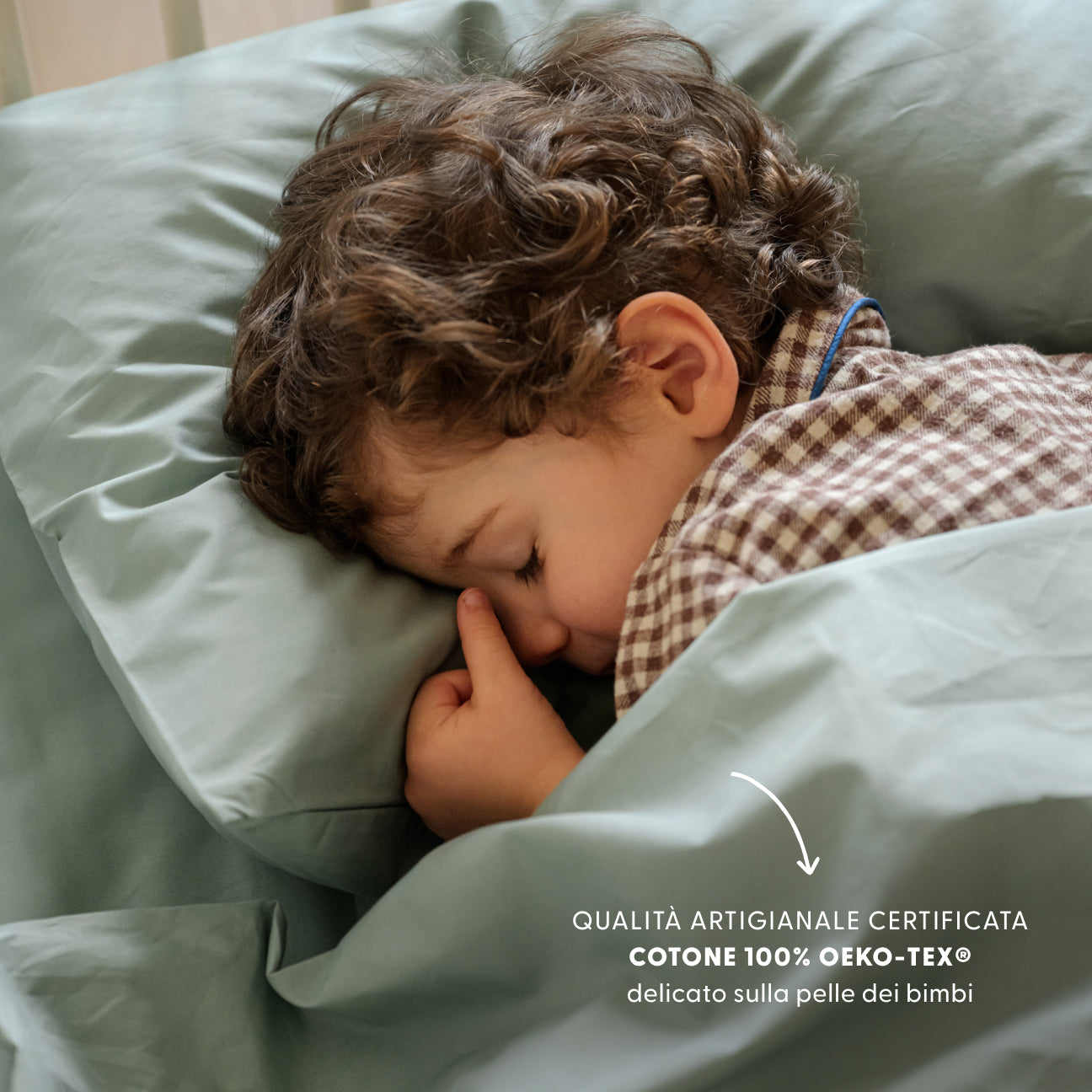 Completo lenzuola lettino-Kids-Dalfilo-60x130 cm-Salvia-Percalle-Dalfilo IT