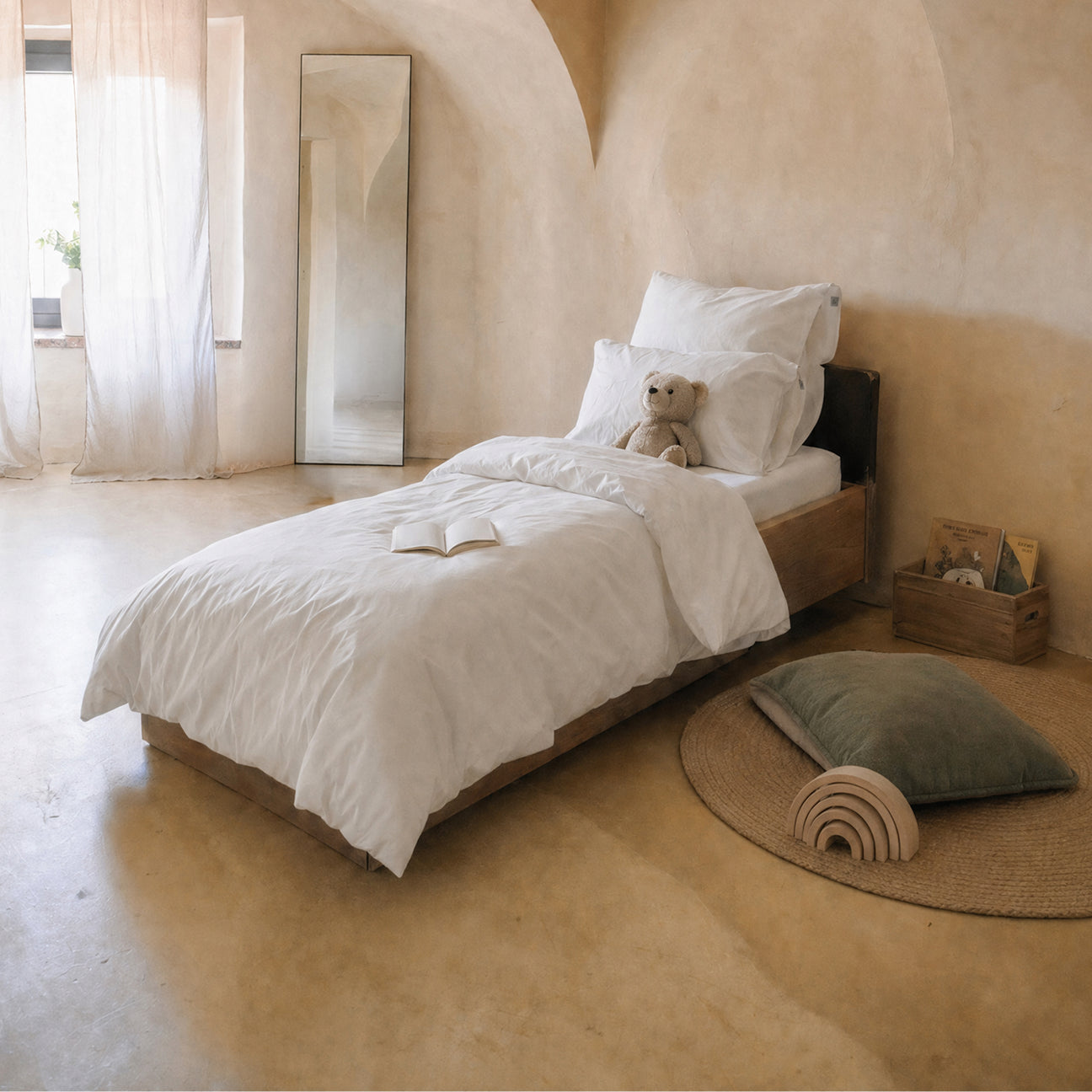Completo copripiumino bimbi-bedding-sets-Dalfilo-1 PIAZZA (80x190 cm)-Bianco Cotone-Percalle-Dalfilo IT