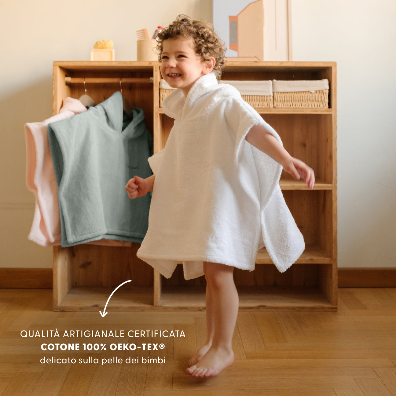 Poncho-Kids-Dalfilo-Taglia unica-Bianco Cotone-Cotone classico-Dalfilo IT