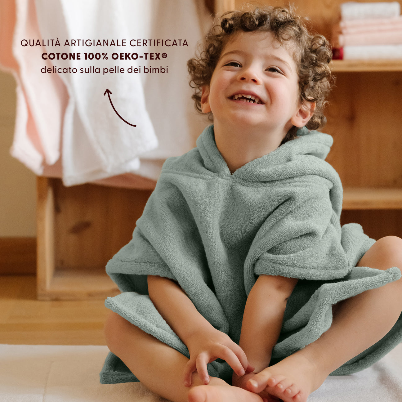 Poncho-Kids-Dalfilo-Taglia unica-Salvia-Cotone classico-Dalfilo IT