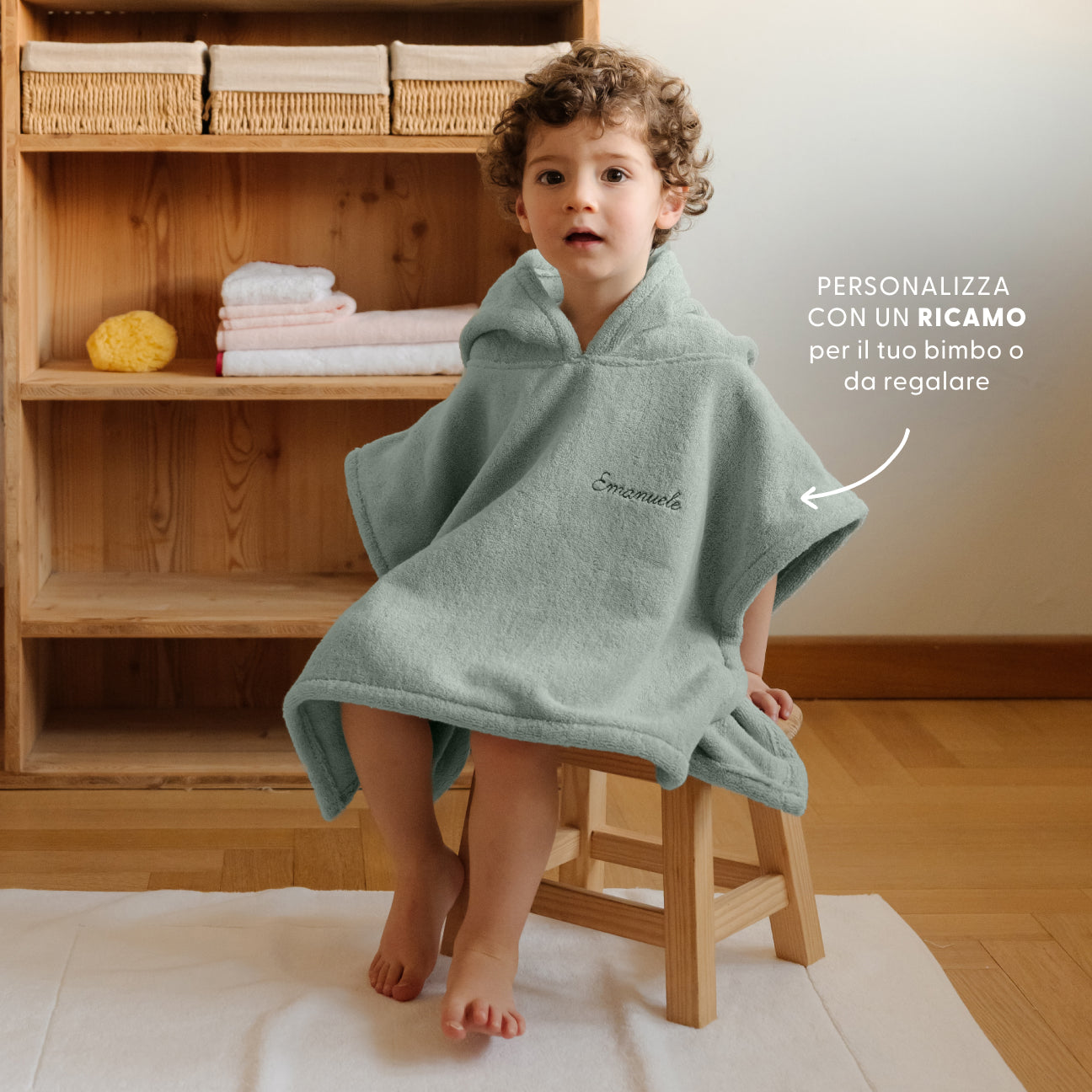 Poncho-Kids-Dalfilo-Taglia unica-Salvia-Cotone classico-Dalfilo IT